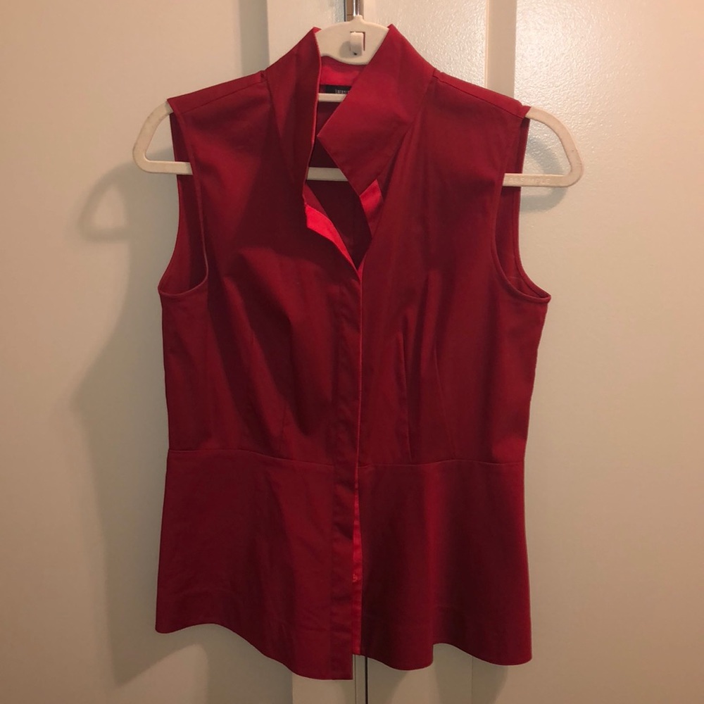 Lafayette 148 red blouse